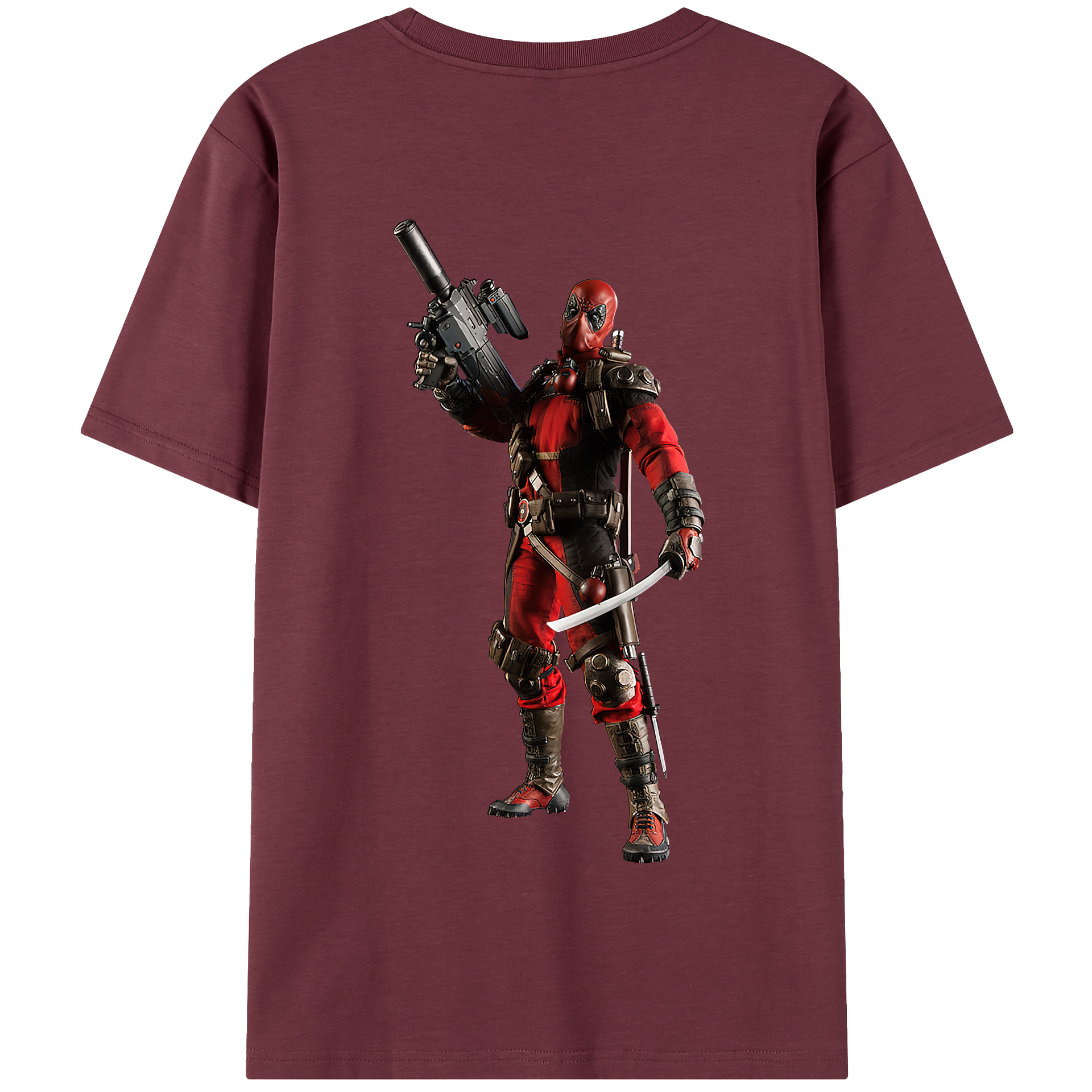 （画像用） Deadpool デッドプール 綿100％半袖Tシャツ（背面プリント）